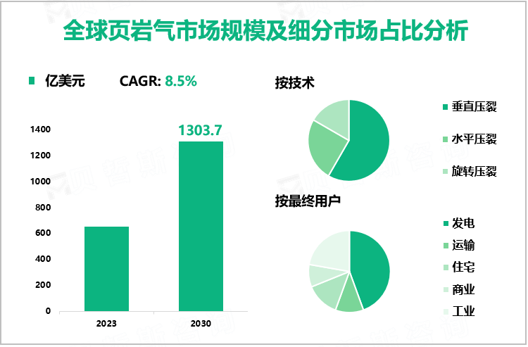 页岩气市场前景：预计到2030年全球市场规模将达到1303.7亿美元